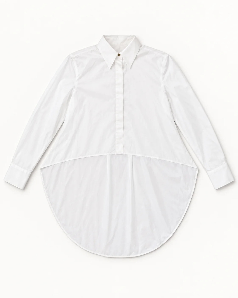 NWT Toccin Kira High-Low Poplin Shirt in Optic White